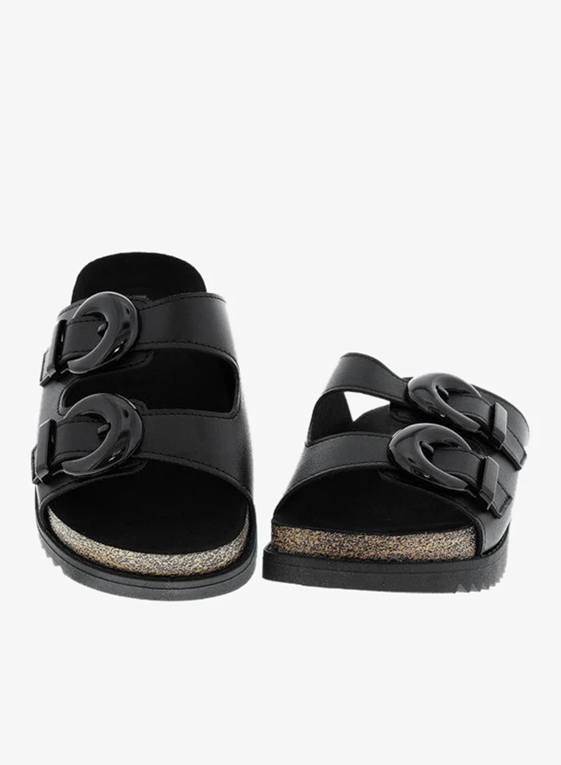 Moleca Black Flat Sandals for Women – Stylish Ladies Flat Sandals & Comfortable Flat Slippers for Women | Best Price UAE