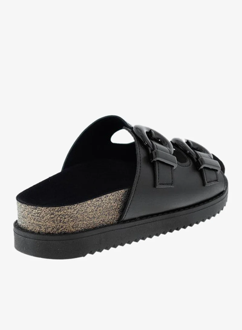 Moleca Black Flat Sandals for Women – Stylish Ladies Flat Sandals & Comfortable Flat Slippers for Women | Best Price UAE