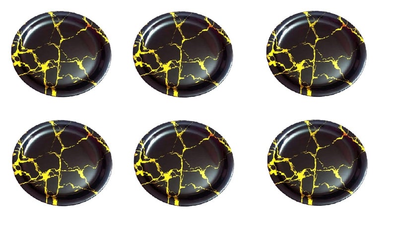 Servewell Melamine Dinner Serving Plate Set of 6 BlackGold - Image 3