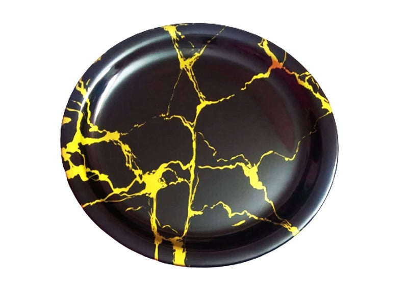 Servewell Melamine Dinner Serving Plate Set of 6 BlackGold - Image 2