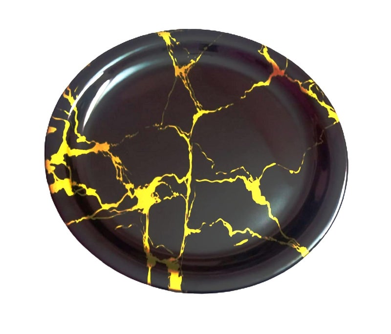 Servewell Melamine Dinner Serving Plate Set of 6 BlackGold - Image 1