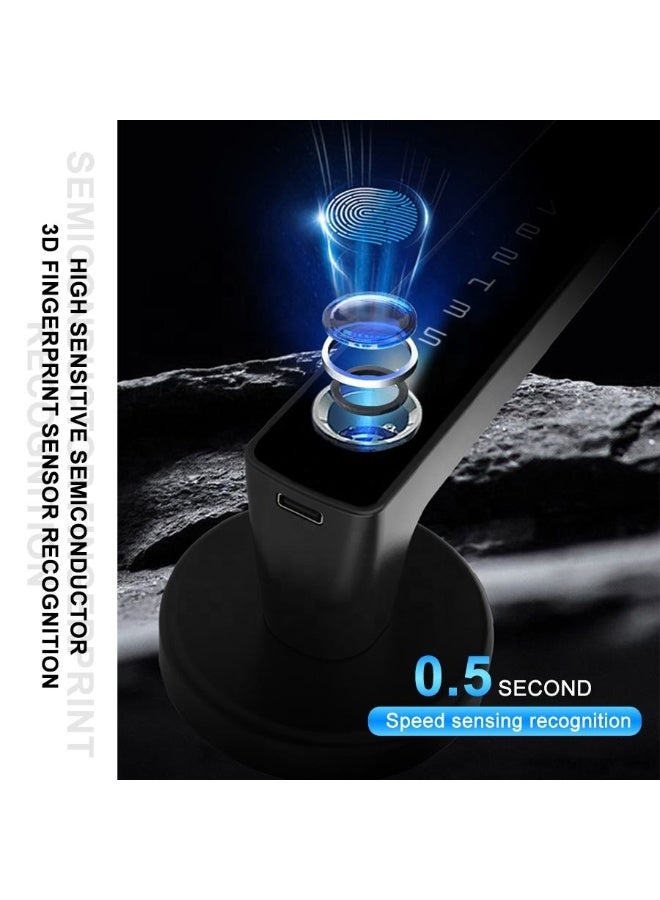 ايست من نون قفل باب رقمي ذكي مع لوحة مفاتيح، وفتح ببصمة الإصبع، والتحكم بتطبيق بلوتوث، وقفل تلقائي، ونسخة احتياطية لمفتاح الطوارئ، أسود 151 × 28 مم - Image 2