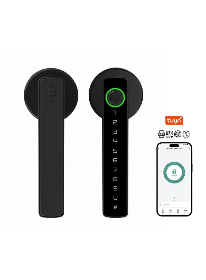 ايست من نون قفل باب رقمي ذكي مع لوحة مفاتيح، وفتح ببصمة الإصبع، والتحكم بتطبيق بلوتوث، وقفل تلقائي، ونسخة احتياطية لمفتاح الطوارئ، أسود 151 × 28 مم - Image 5