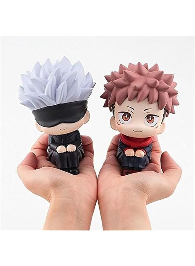 2pcs JJK Figure Itadori Yuuji Look Up Figure, 10cm Anime Action Figure Model Statue Cake Topper Decoration Handmade Collectible Gifts for Fans - Image 1