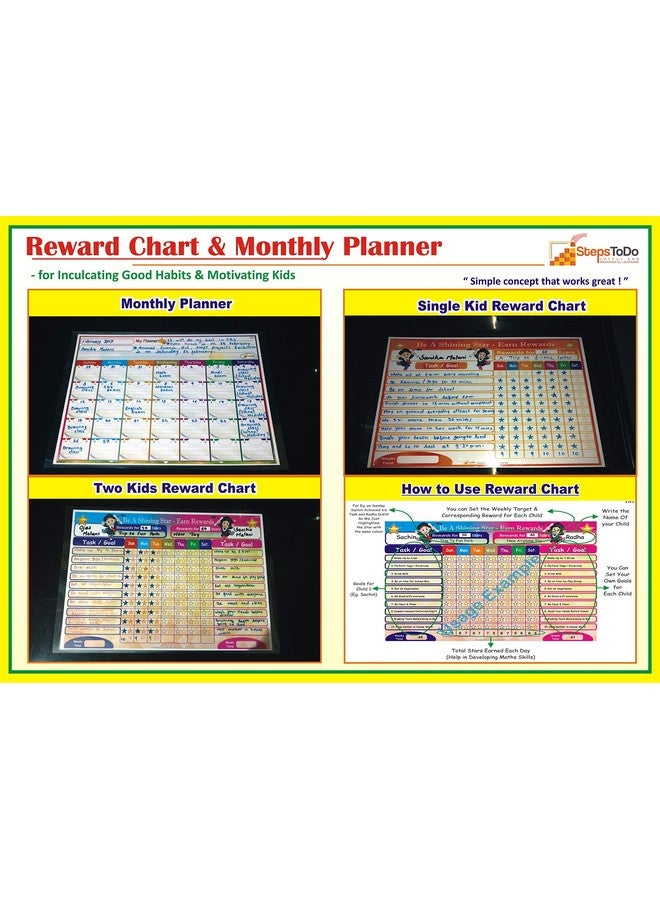 Kutuhal StepsToDo Reward Chart & Monthly Planner. Inculcate Good Habits & Motivate Kids. Improved Marker for Better Write-wipe  - Image 3