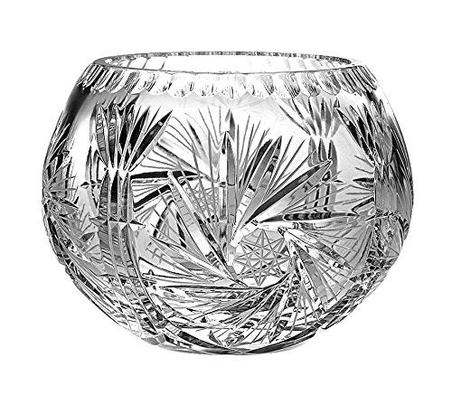 Barski European Hand Cut - Crystal Rose Bowl - Pinwheel Design 5" D - Image 5