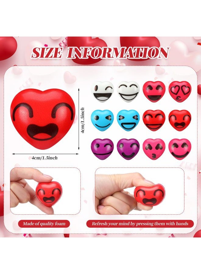 Jerify 100 Pcs Valentines Day Heart Stress Balls 1.5 Inch Small Heart Shape Stress Balls Mini Relief Party Favors Valentines Day Gifts for Little Teens (Funny Style) - Image 2