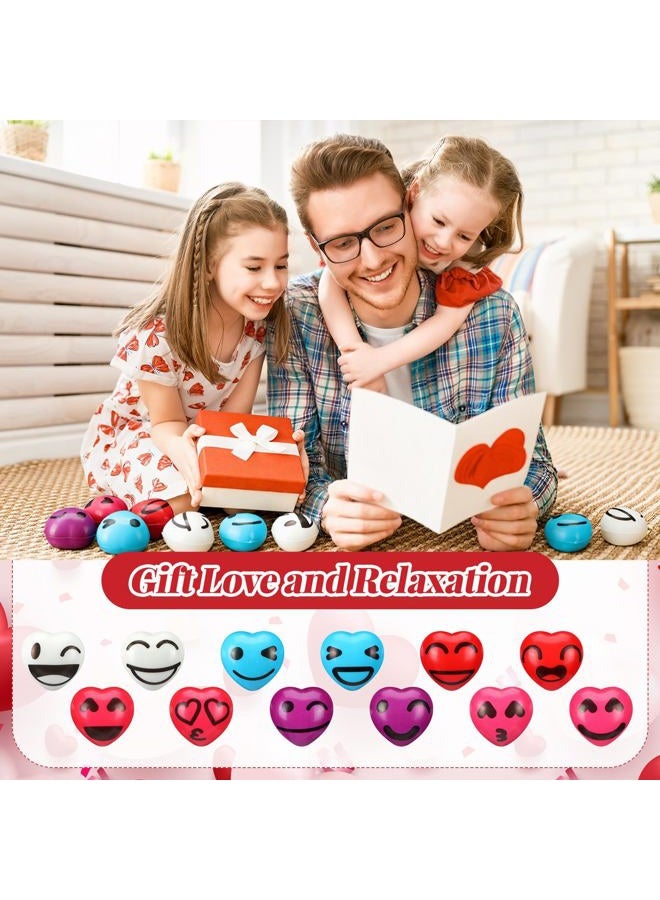 Jerify 100 Pcs Valentines Day Heart Stress Balls 1.5 Inch Small Heart Shape Stress Balls Mini Relief Party Favors Valentines Day Gifts for Little Teens (Funny Style) - Image 3