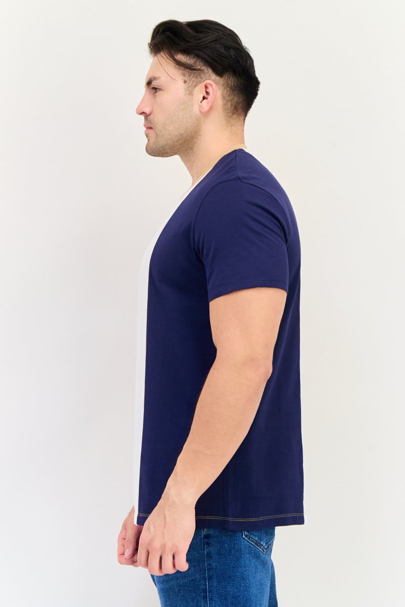 Celio Men Crew Neck Short Sleeve Colorblock T Shirt, Multicolor - Image 3