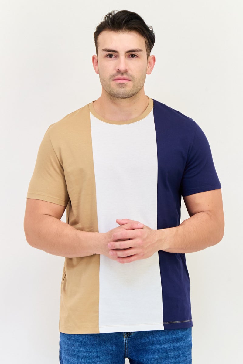 Celio Men Crew Neck Short Sleeve Colorblock T Shirt, Multicolor - Image 1