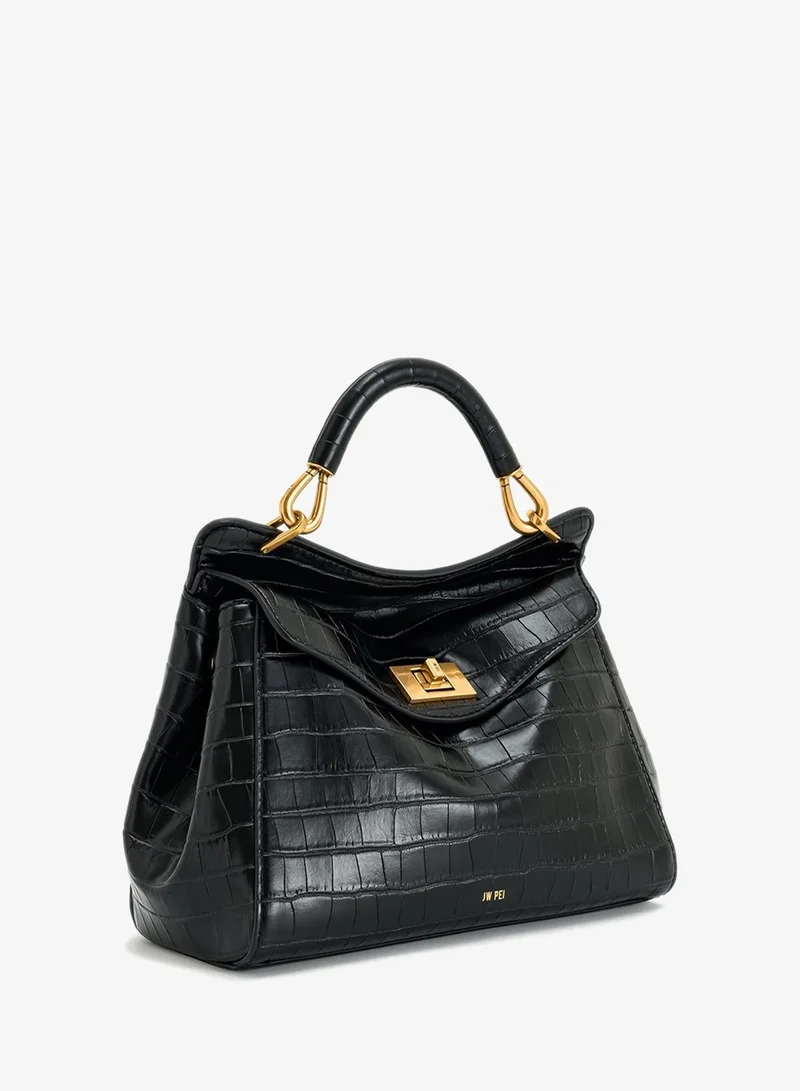 Jw Pei Black croc Lucia Classic Top Handbag for Women | Best Price UAE