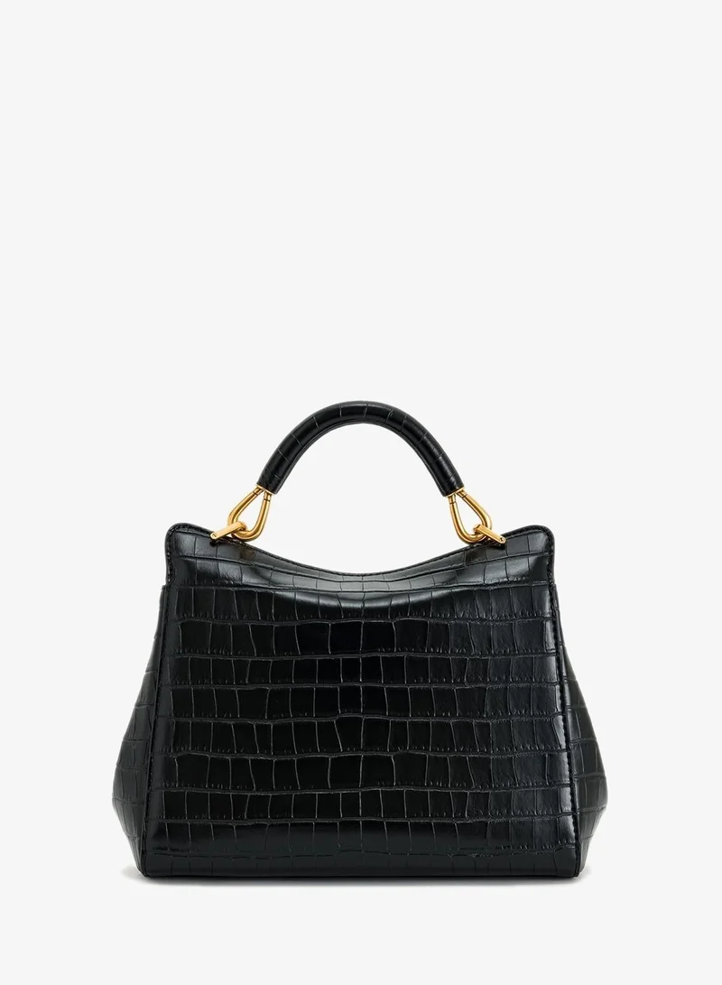 Jw Pei Black croc Lucia Classic Top Handbag for Women | Best Price UAE