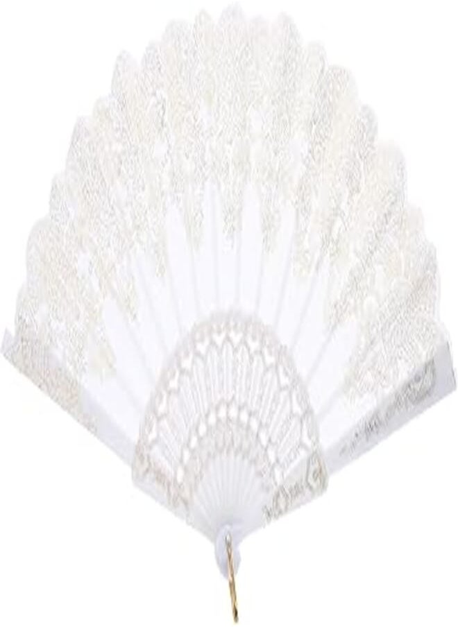 EXCEART EXCEART Chinese Folding Fans 1PC Lace Floral Folding Hand Fan, Chinese Style Printed Folding Fan Large Folding Hand Fan for Festival Gift Performance Wedding Party Fan Gold Hand Fan 
