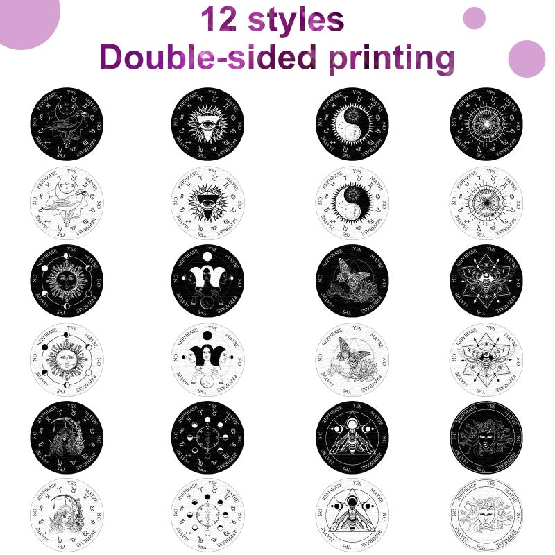 Sureio 13 Pieces Star Pendulum Board Dowsing Divination Set Included Double Sided Wooden Boards with Healing Pendulum Crystal Necklace Witchcraft Wiccan Altar Supplies - Image 3