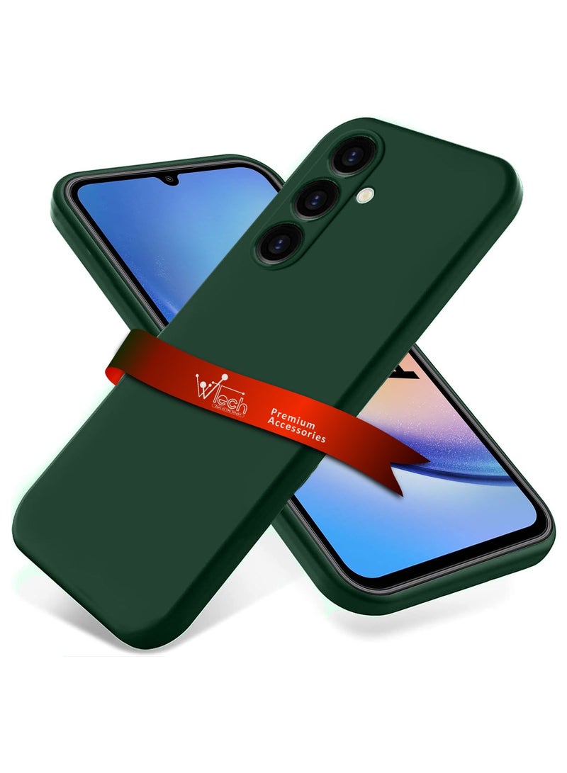 Wtech Soft Liquid Silicone Case Cover For Samsung Galaxy A35 5G 2024 Dark Green - Image 1