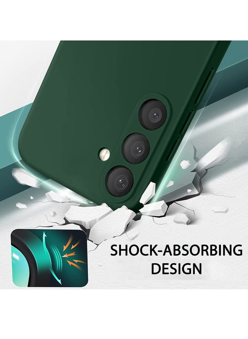 Wtech Soft Liquid Silicone Case Cover For Samsung Galaxy A35 5G 2024 Dark Green - Image 3