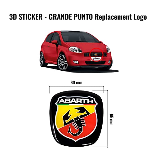 Abarth Official Fiat Grande Punto 3D Logo Sticker 60 x 65 mm - Image 2