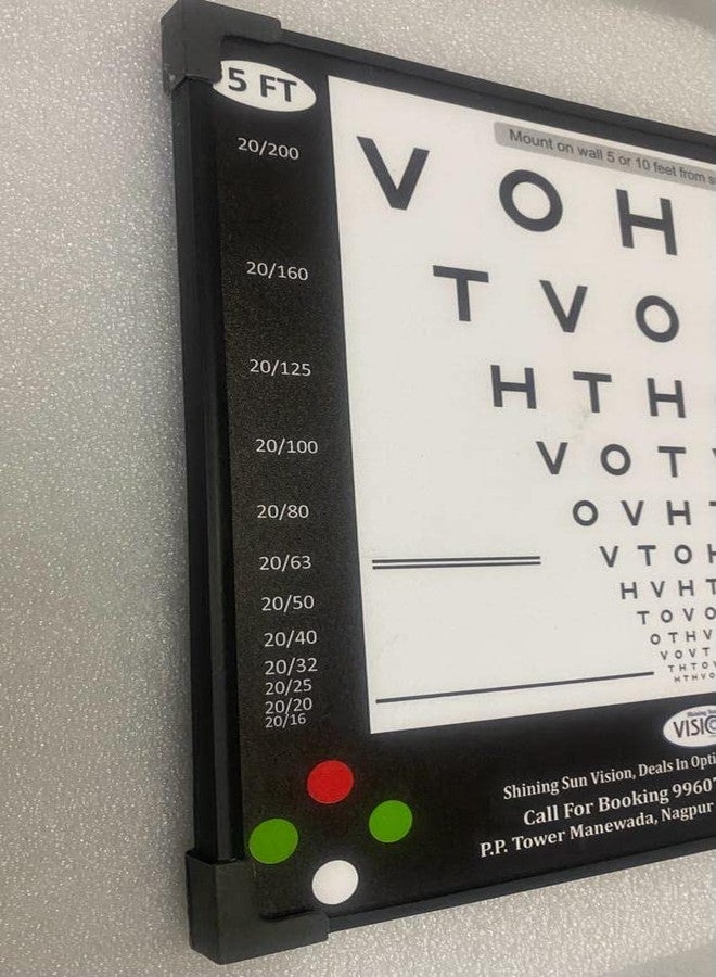 Shining Sun Vision Framed Vision Testing poster Chart for 10ft and 5ft with Red and Green Test |Chart Poster for Hospital, Nursing Home (Multicolor) - Image 3