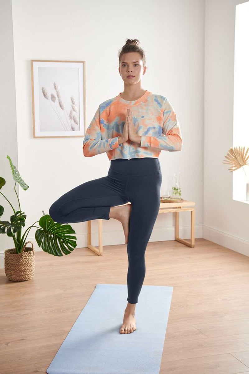 Tchibo ملابس رياضية نسائية بأكمام طويلة لليوغا، مجموعة برتقالية - Image 1