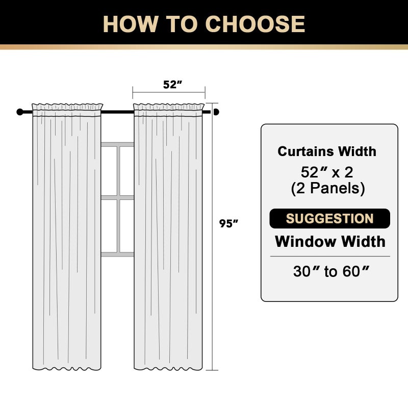PrinceDeco 100% Blackout Curtains 95 inches Long Rod Pocket Primitive Linen Textured Curtains with White Liner Heat and Full Light Blocking Drapes for Bedroom,2 Panels(52 x 95 Inch, Natural) - Image 2