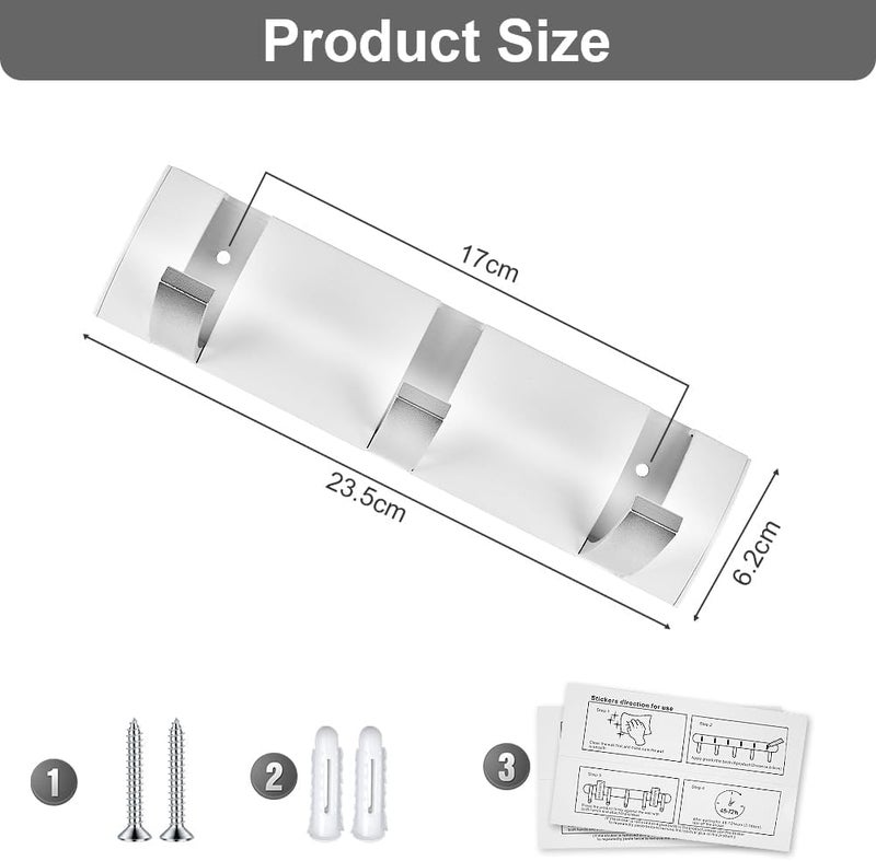 BIGTHREE Coat Hooks Wall Mounted, Wall Mounted Clothes Rack with 3 Retractable Hooks, Self-Adhesive Floating Coat Racks, Heavy Duty Metal Folding Wall Hooks for Bathroom Bedroom Kitchen Entryway - Image 2