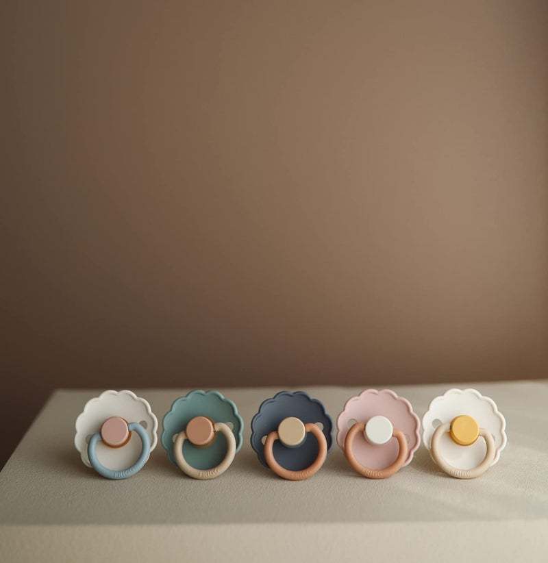 FRIGG Daisy Natural Rubber Baby Pacifier | Made in Denmark | BPA-Free (Willow/Croissant, 6-18 Months) 2-Pack - Image 4