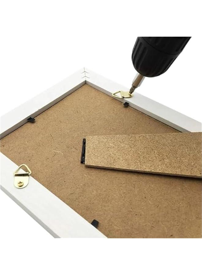 50 Sets Metal Picture Hangers with Screws, Small Triangle Ring Picture Hooks Kit for Hanging Plated Photo Frame Wire Wall Decor Art (Gold) - Image 4