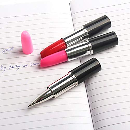 DomeStar Mini Cute Ballpoint Pen Bulk, 24 PCS Fun Novelty Lipstick Shape Ballpoint Pen Bulk, Multicolor Fancy Nice for Birthdays and Children's Parties Favors, Fun Women Girls Student Classroom Gifts - Image 2