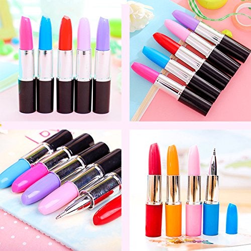 DomeStar Mini Cute Ballpoint Pen Bulk, 24 PCS Fun Novelty Lipstick Shape Ballpoint Pen Bulk, Multicolor Fancy Nice for Birthdays and Children's Parties Favors, Fun Women Girls Student Classroom Gifts - Image 5