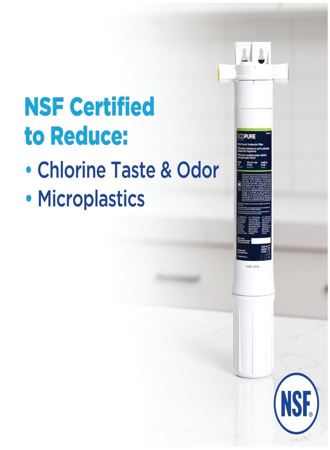 EcoPure Main Faucet Under Sink Inline Water Filtration System (EPWUFF1) | NSF Certified | Reduces Chlorine, Sediment & Cysts | No Additional Faucet Required - Image 4