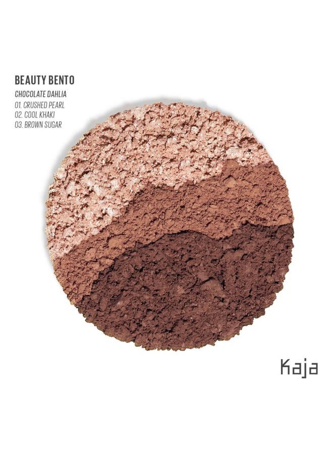 KAJA Beauty Bento Eyeshadow Trio - Chocolate Dhalia- 3 in 1 Mosaic Chrome Shimmer Matte Eye Shadow Palette - Long Lasting Blendable Pigmented Vegan Cruelty Free Compact Makeup - Image 2