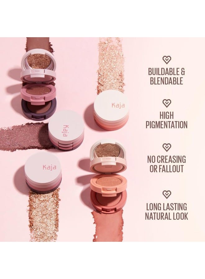 KAJA Beauty Bento Eyeshadow Trio - Chocolate Dhalia- 3 in 1 Mosaic Chrome Shimmer Matte Eye Shadow Palette - Long Lasting Blendable Pigmented Vegan Cruelty Free Compact Makeup - Image 3
