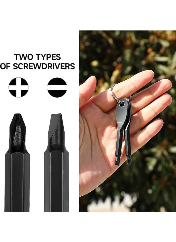 Alark Alark Stainless Steel Mini Multifunction Screwdriver Key Shape Keychain Pocket Repair Tool And Outdoor Mini Tool Wrench With Screwdriver Phillips Screwdriver Flathead Electician Hex Wrench Tool  - Image 4