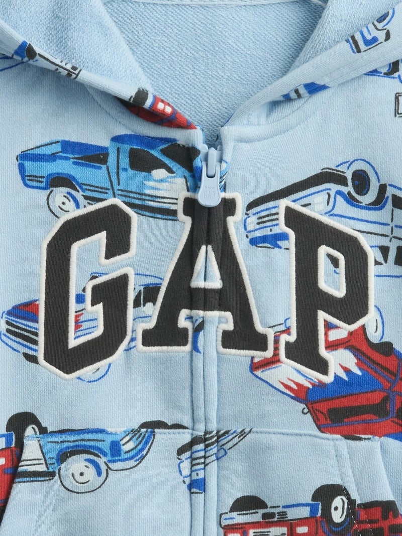 GAP Baby Boys Logo French Terry Full Zip Light Blue Shadow 6-12M - Image 3