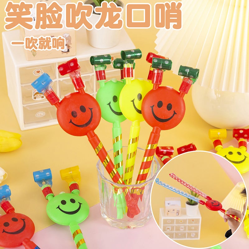 Children'S Gifts For Elementary School Students Kindergarten Activity Toys Prize Push Scan Code Smiley Face Blowing Dragon Whistle - Image 2