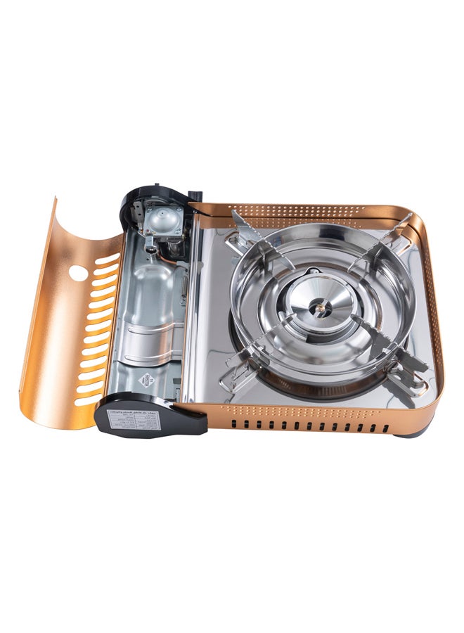 ماكسن، موقد غاز متنقل للسفر والرحلات، غاز طبخ خارجي، نحاسي، مقاس 33*38.9*9.1 سم - Image 3