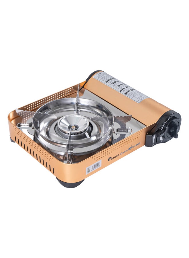 ماكسن، موقد غاز متنقل للسفر والرحلات، غاز طبخ خارجي، نحاسي، مقاس 33*38.9*9.1 سم - Image 1
