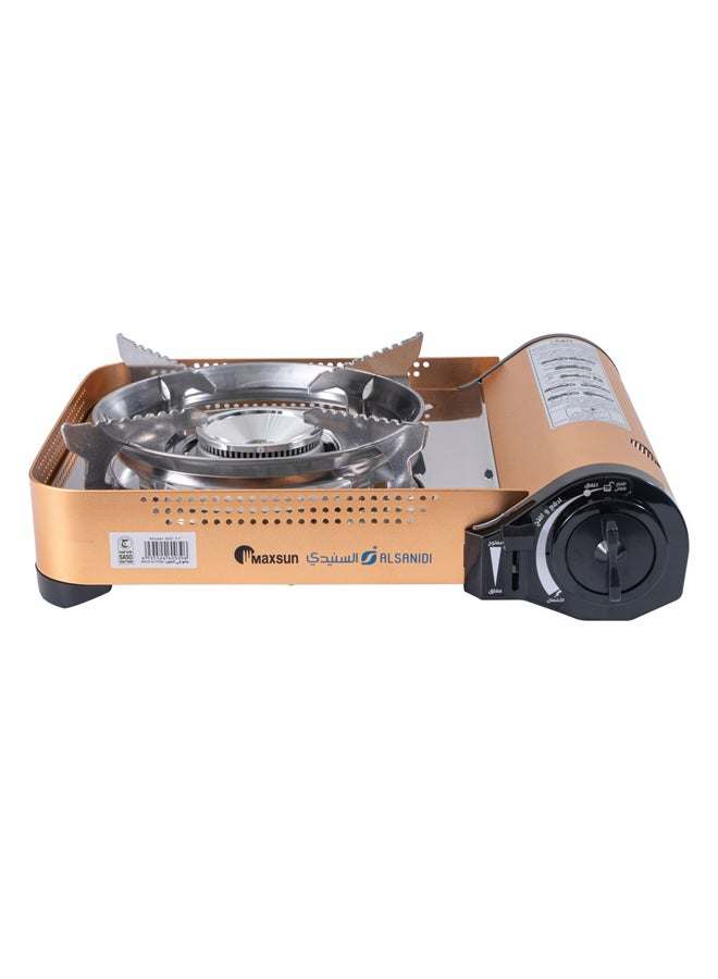 ماكسن، موقد غاز متنقل للسفر والرحلات، غاز طبخ خارجي، نحاسي، مقاس 33*38.9*9.1 سم - Image 2