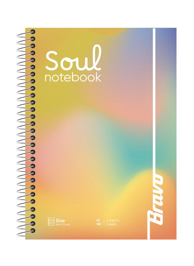 Bravo - New Soul Notebook 5 Subjects - Double Hard Cover - Orange * Light blue - Image 1