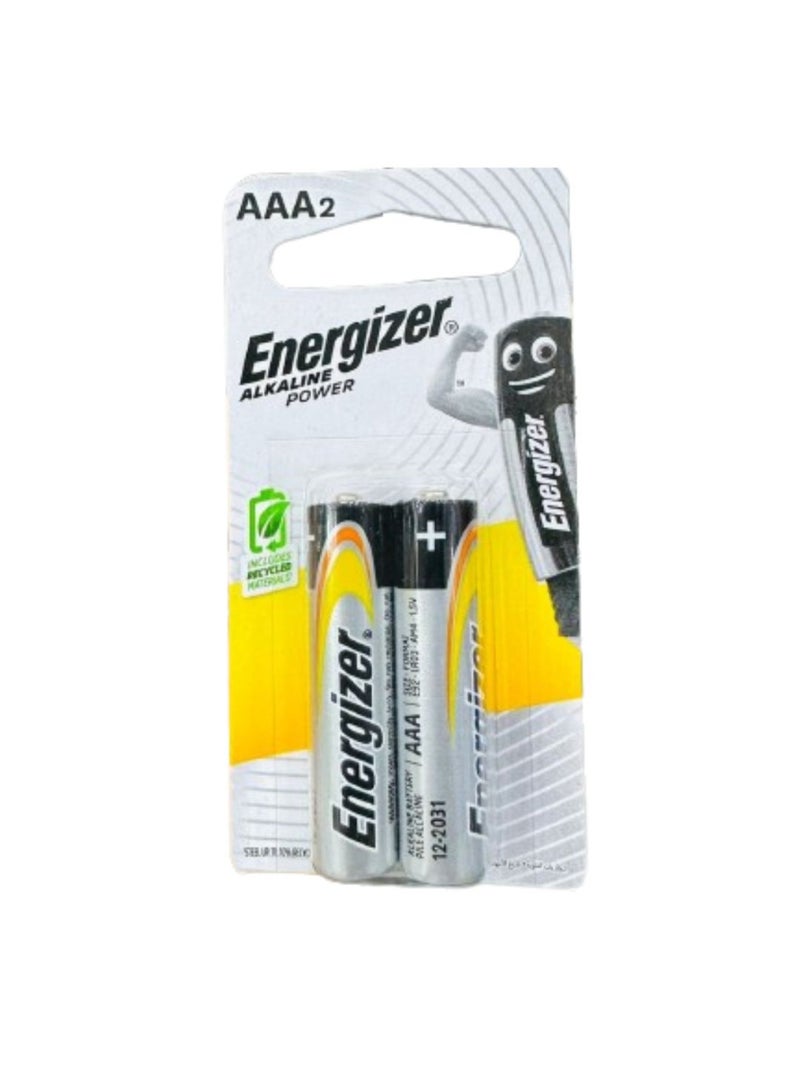 Energizer 2-Piece Alkaline Aaa Battery Silver/Black - Image 1