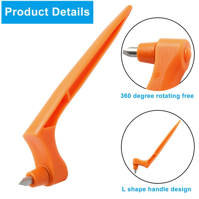 Moicstiy Craft Cutting Tools Pen  Craft Cutting Knives With 3 Different 360 Degree Rotating Blades Stainless Steel Cutter Pen For Stencils Scrapbooks Diy Crafts (Orange) - Image 2