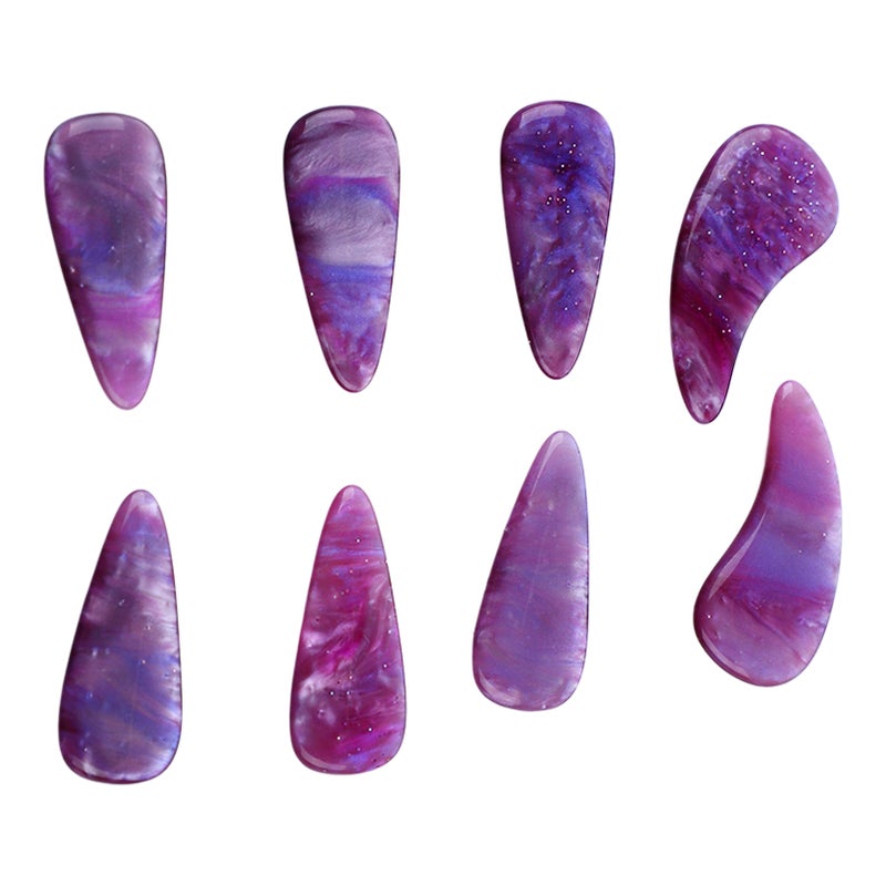 8Pcs Guzheng Finger Picks Silicone Polymer Delicate Smoothly Appearance Elastic Professional Guzheng Nail Covers Milky Way Color - Image 4