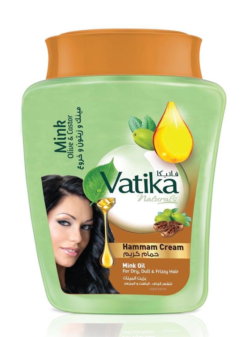 فاتيكا كريم حمام فاتيكا ناتشورالز المُرطب بزيت المنك (900 غرام) | مستخلص طبيعي من زيت الزيتون النشط والخروع | يُرطب الشعر | يُعزز نعومة الشعر وملمسه الحريري