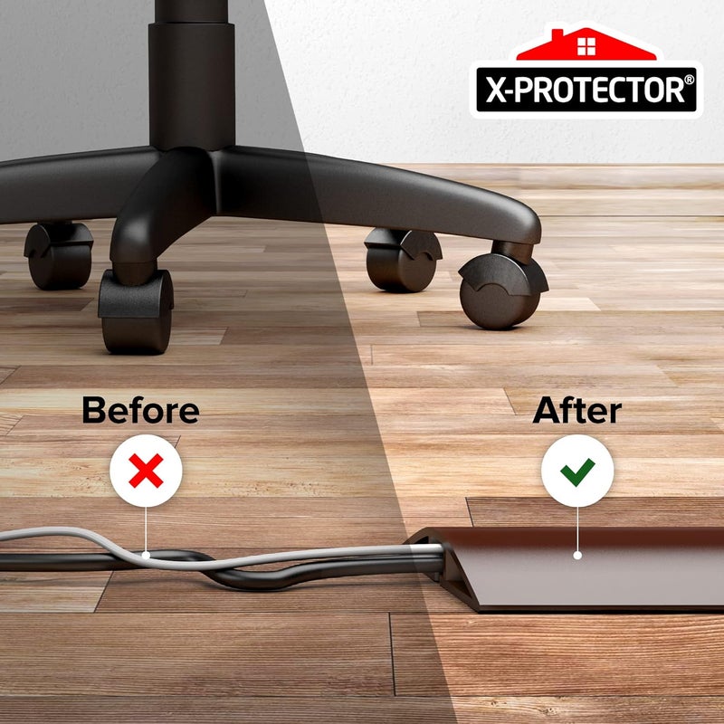 X-Protector Floor Cord Cover - 5’ Overfloor Cord Protector - Self-Adhesive Power Cable Protector - Silicone Cord Protector - Ideal Extension Cord Cover to Protect Wires On Floor (60 in) - Image 5