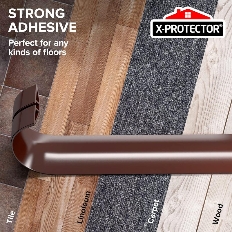 X-Protector Floor Cord Cover - 5’ Overfloor Cord Protector - Self-Adhesive Power Cable Protector - Silicone Cord Protector - Ideal Extension Cord Cover to Protect Wires On Floor (60 in) - Image 4