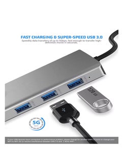 Generic USB to HDTV Multifunction Adapter 12 Port Aluminium Type C Docking Station 1* HDMI Port, 1* VGA, RJ45, 5 USB 3.0 Ports, 1-3.5mm Audio, USB-C Power Delivery, TF/SD Slot (USB C to 12 in 1 HUB)  - Image 3