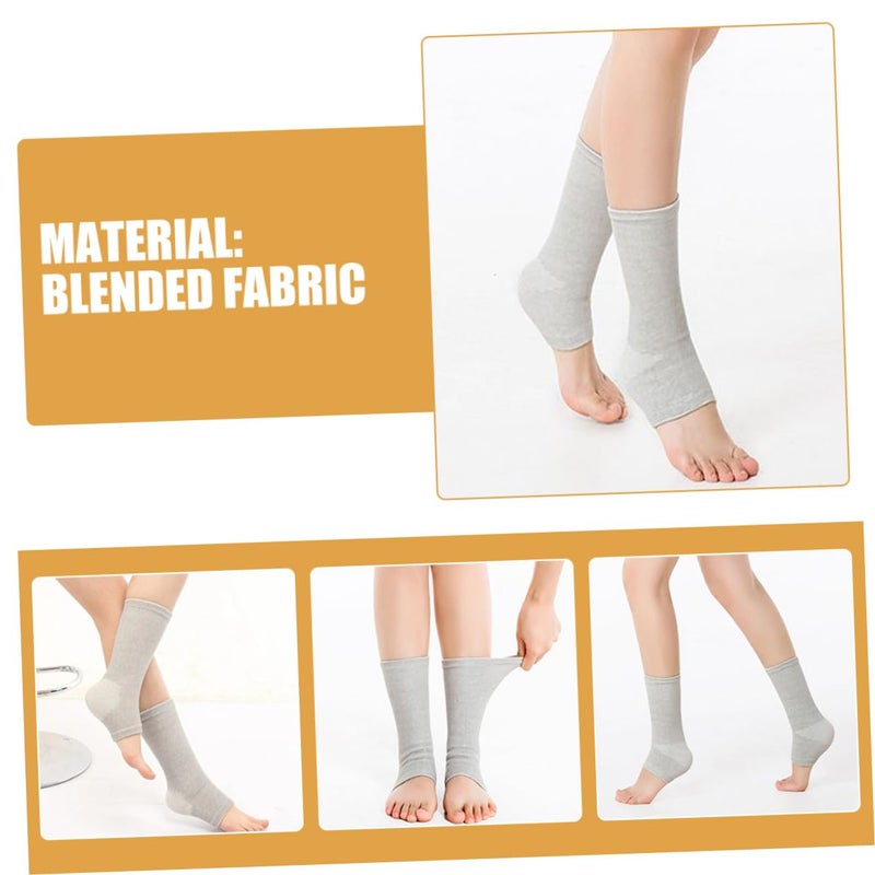 Gray Ankle Brace Compression Sleeves 2 Pack Support For Sports Fitness Workout Men Women - Image 4