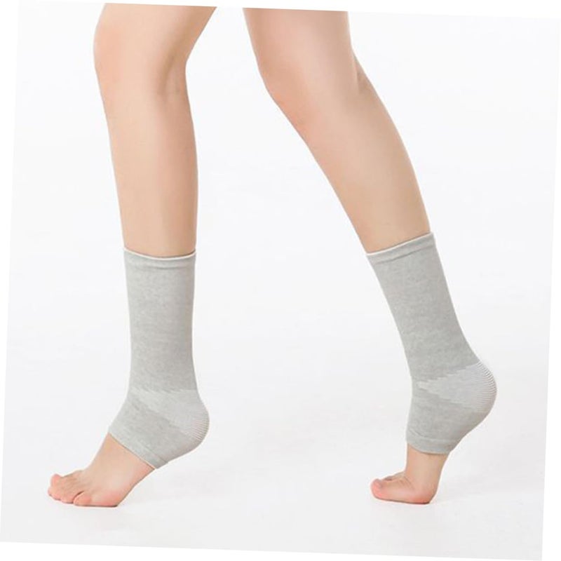 Gray Ankle Brace Compression Sleeves 2 Pack Support For Sports Fitness Workout Men Women - Image 5