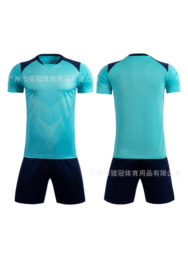 M8627/light Blue Short Sleeve Football Jersey - Image 1