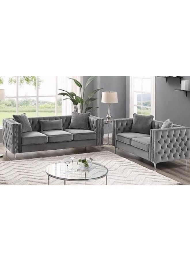 5– Seater Sofa Set With Pillow - 2+3-Grey 200x80x80